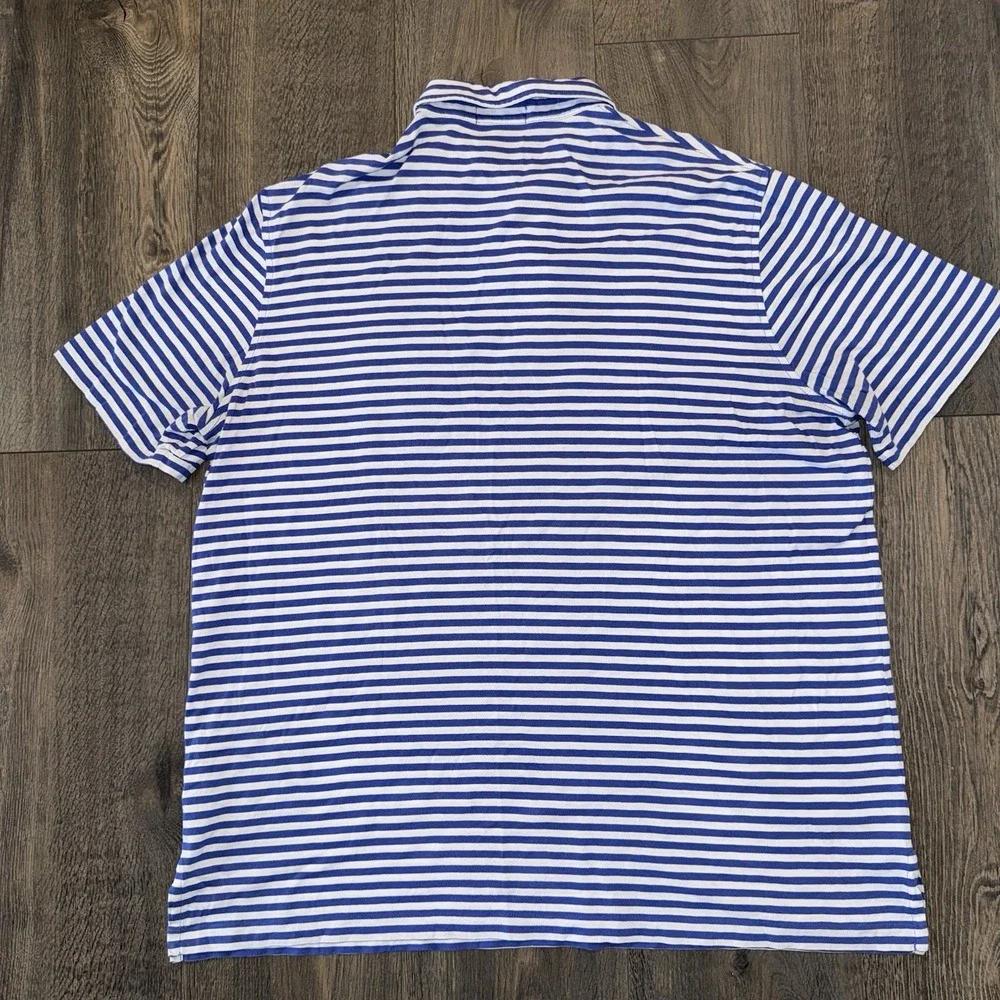 Polo Ralph Lauren Blue Label Men's Blue & white Striped Golf Preppy polo XL